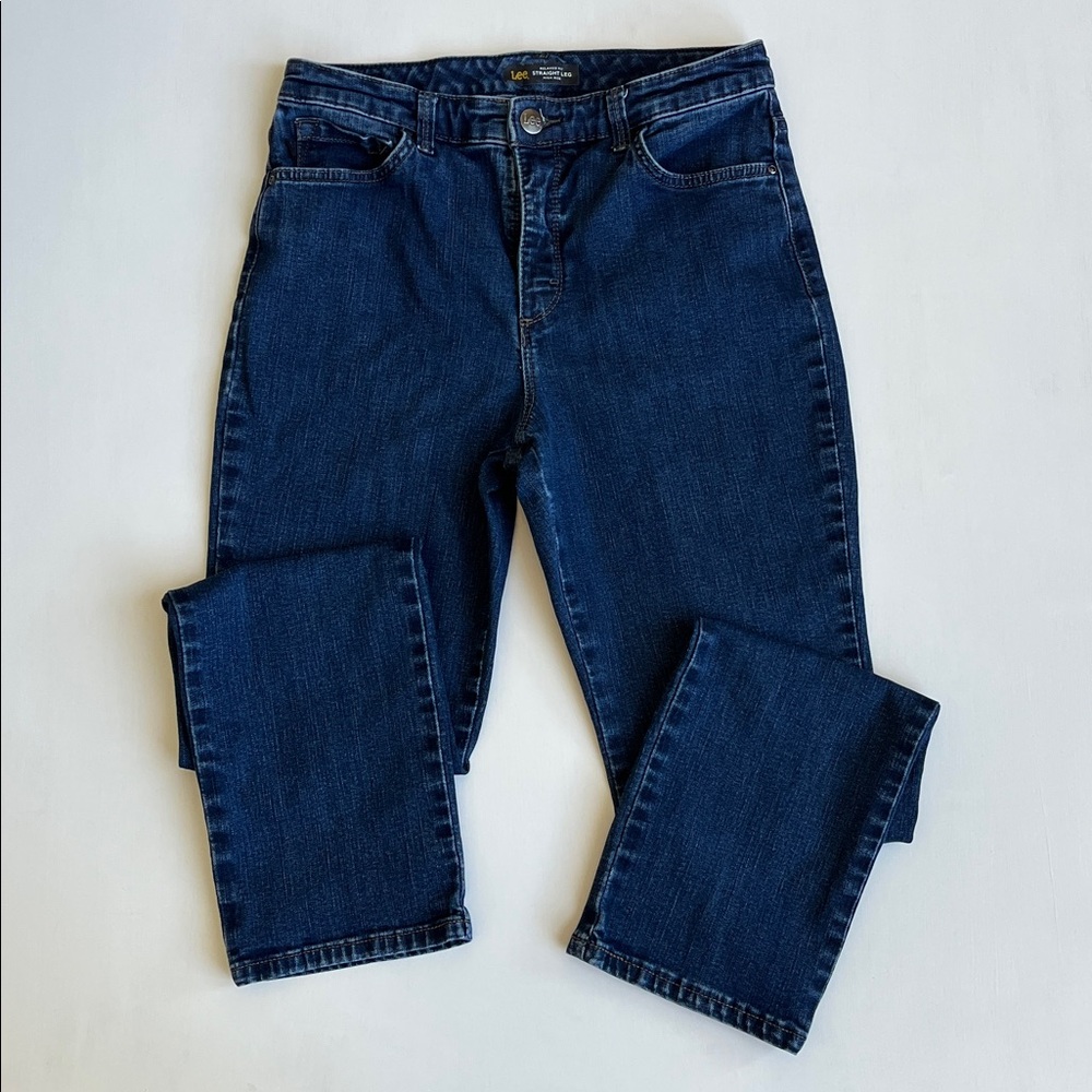 LEE Relaxed Fit High Rise Straight Leg Jeans - Deep Indigo